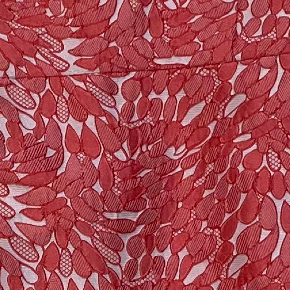 *Ann Taylor Sz 4 Sleeveless Apricot/Orange and White Lace Look Sheath Dress - Picture 10 of 12